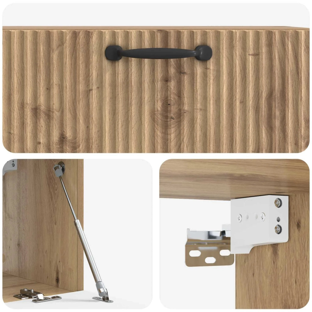 Mobile Porta TV da Muro Rovere Artigianale 78,5 x 31 x 30 cm 899064
