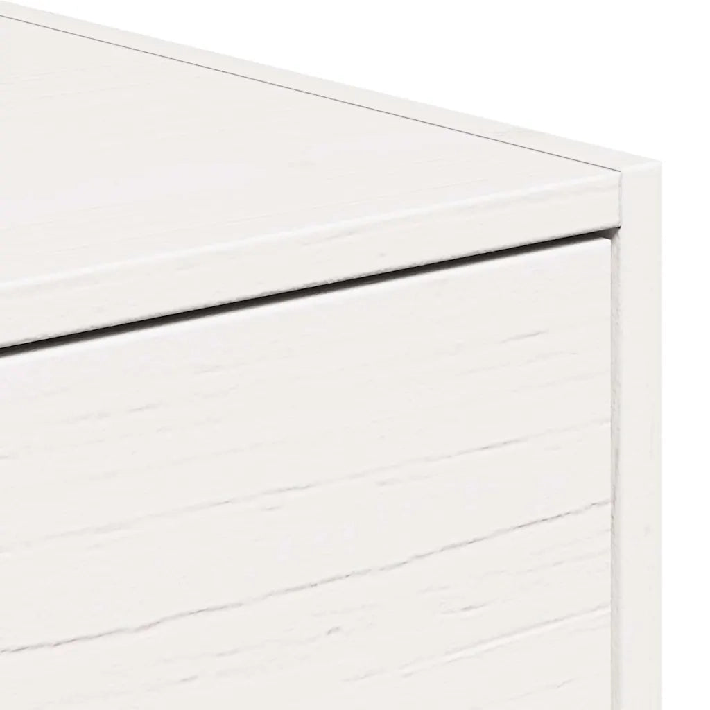 Comodino Bianco 50 x 32,5 x 24 cm Legno di pino massello 873477