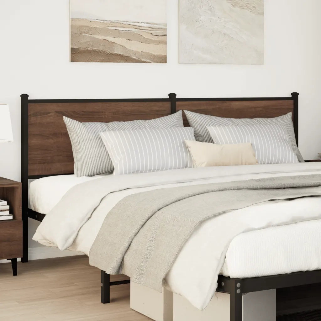 Testiera di Ricambio Rovere Marrone 160 cm in Legno Multistrato e Acciaio 4007800