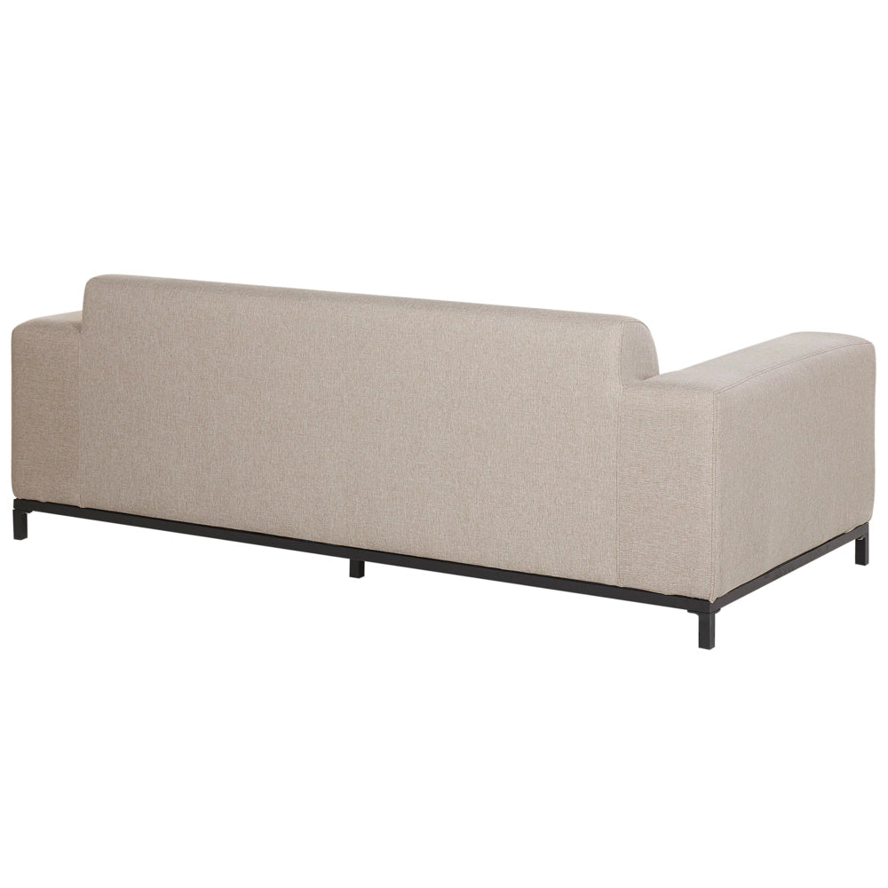 Divano da giardino Set rivestimento in tessuto beige con ottomana a 5 posti resistente alle intemperie per esterni