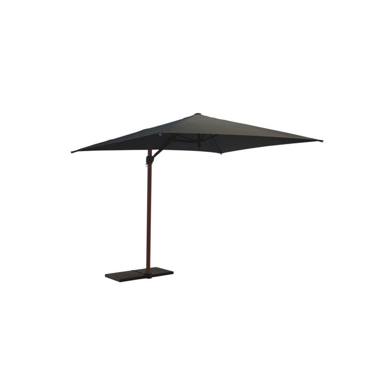 Ombrellone a palo laterale Trend Wood Q250x250 cm Made in Italy - Antracite