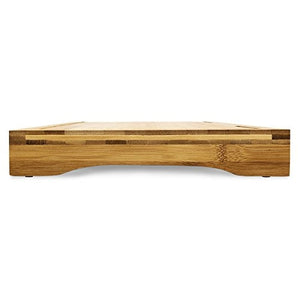 Tagliere in bambù protegge piatto con bordi rialzati e canali per il succo 52 cm 4313026