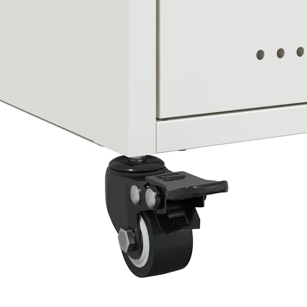 Set di 2 Comodini | Armadio da Notte | Mobiletto da notte Bianchi 36x39x43,5 cm in Acciaio