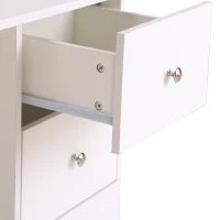 Scrivania Porta PC per Camera e Ufficio con Cassettiera e Ripiani Portaoggetti in Legno 120x49x72cm Bianco