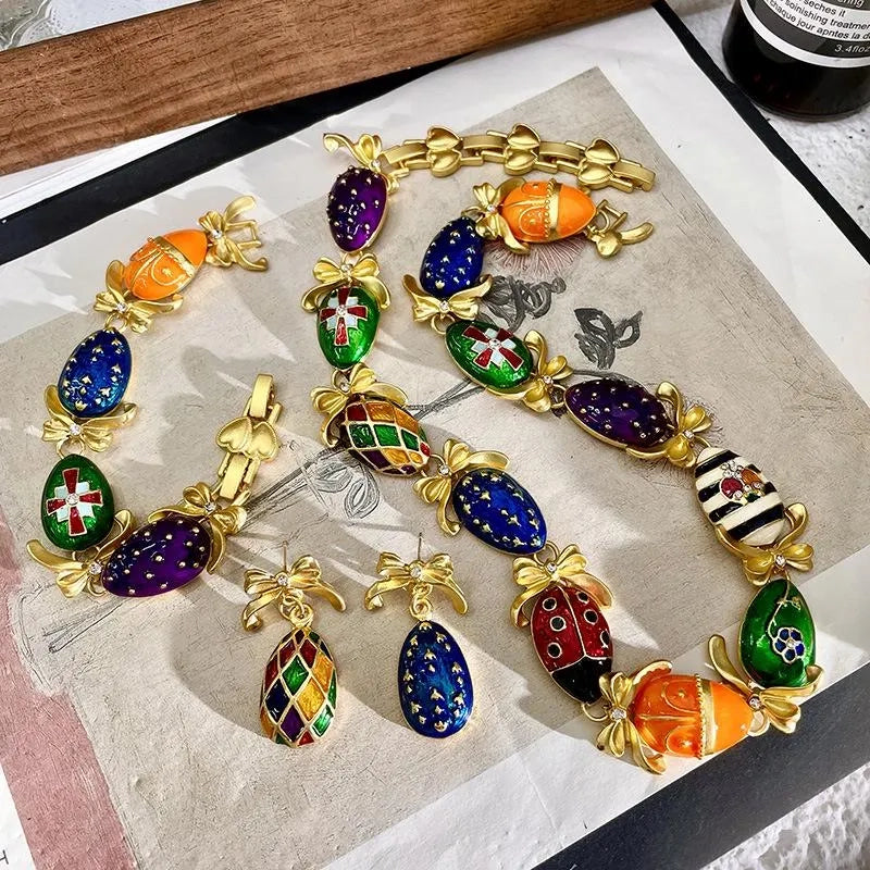 Set di gioielli con insetti realizzati a mano con perline: stile vintage da palazzo