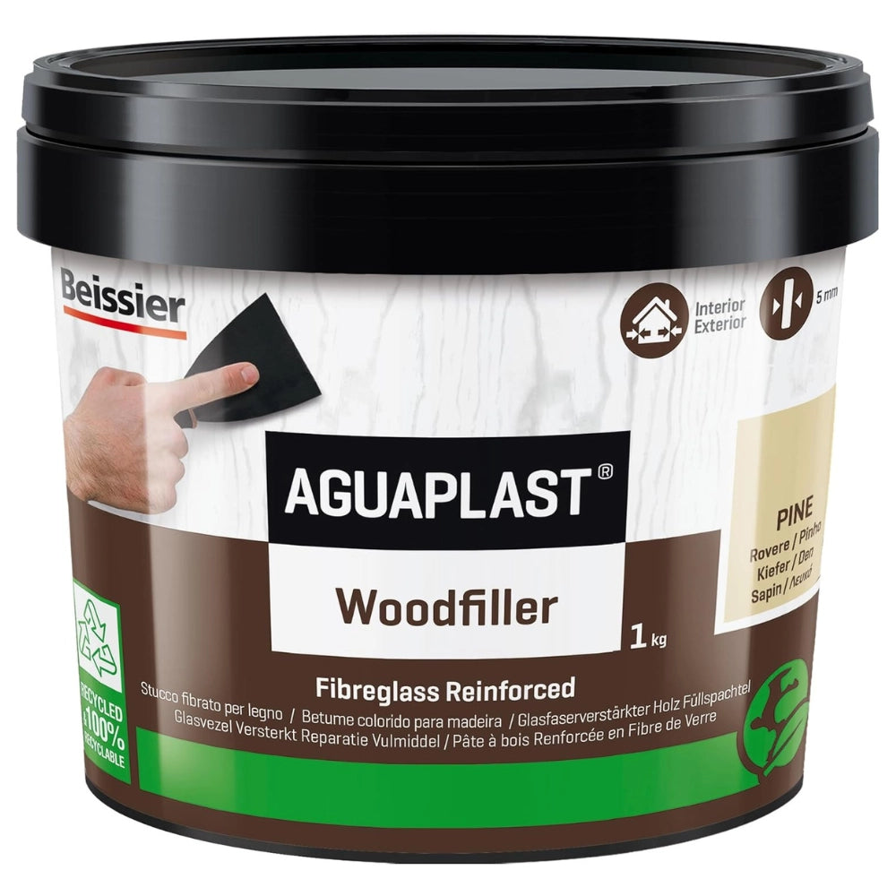 Aguaplast woodlite stucco pronto per legno resistente alle crepe 1 kg *** colore- rovere, confezione 1