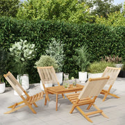 vidaXL Sedie da Giardino Pieghevoli 4pz Beige Legno Massello di Acacia