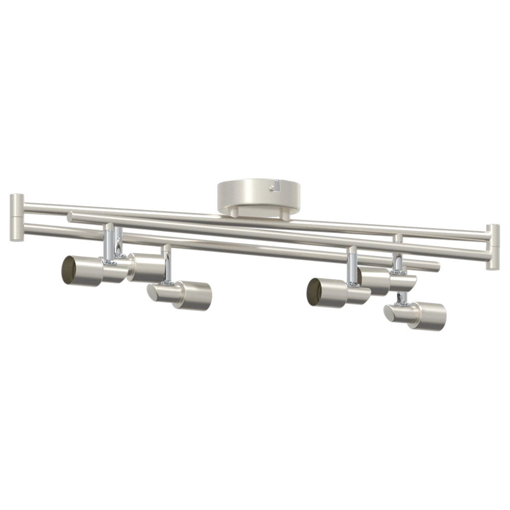 Faretti da soffitto 6 vie regolabili in nickel spazzolato GU10