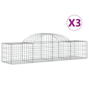 Cesti Gabbioni ad Arco 3 pz 200x50x40/60 cm Ferro Zincato