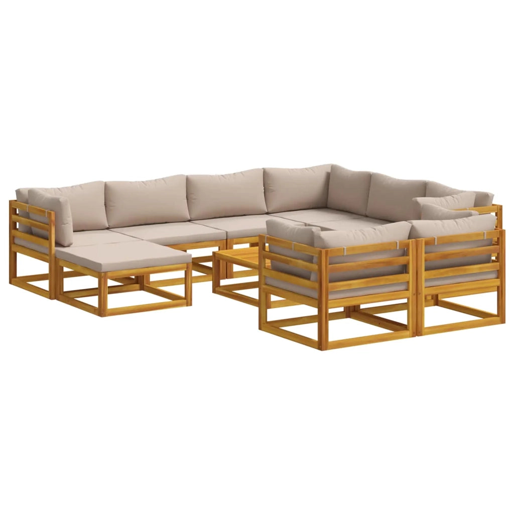 Set di divani 10 pz Naturale Legno di Acacia Massello 3417230