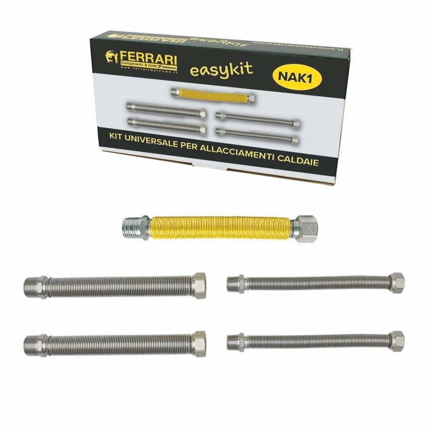 Kit Flessibili Universali Caldaia 3/4" x 400 mm – Set Allacciamento 041297