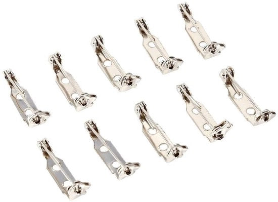 Insalata di Spilli per Decorazione 50 Pezzi - Punti di Ferro 20/25/32/38 mm - Spilli di Sicurezza - Punti in Acciaio Argentato - Alta Qualità - Meccanismo di Blocco Affidabile