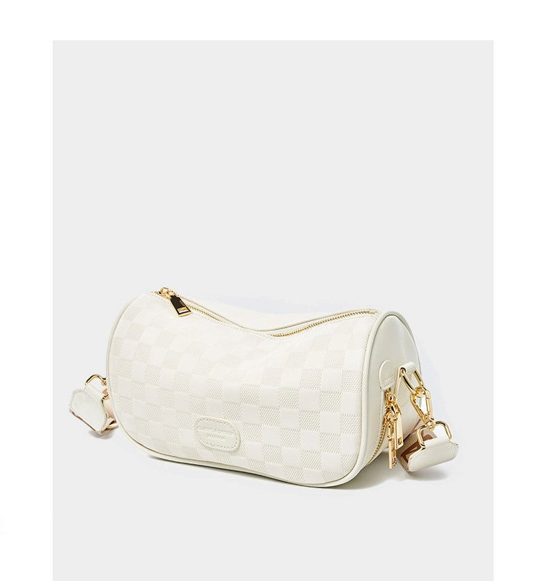 Borsa a tracolla da donna in vera pelle, colore bianco.