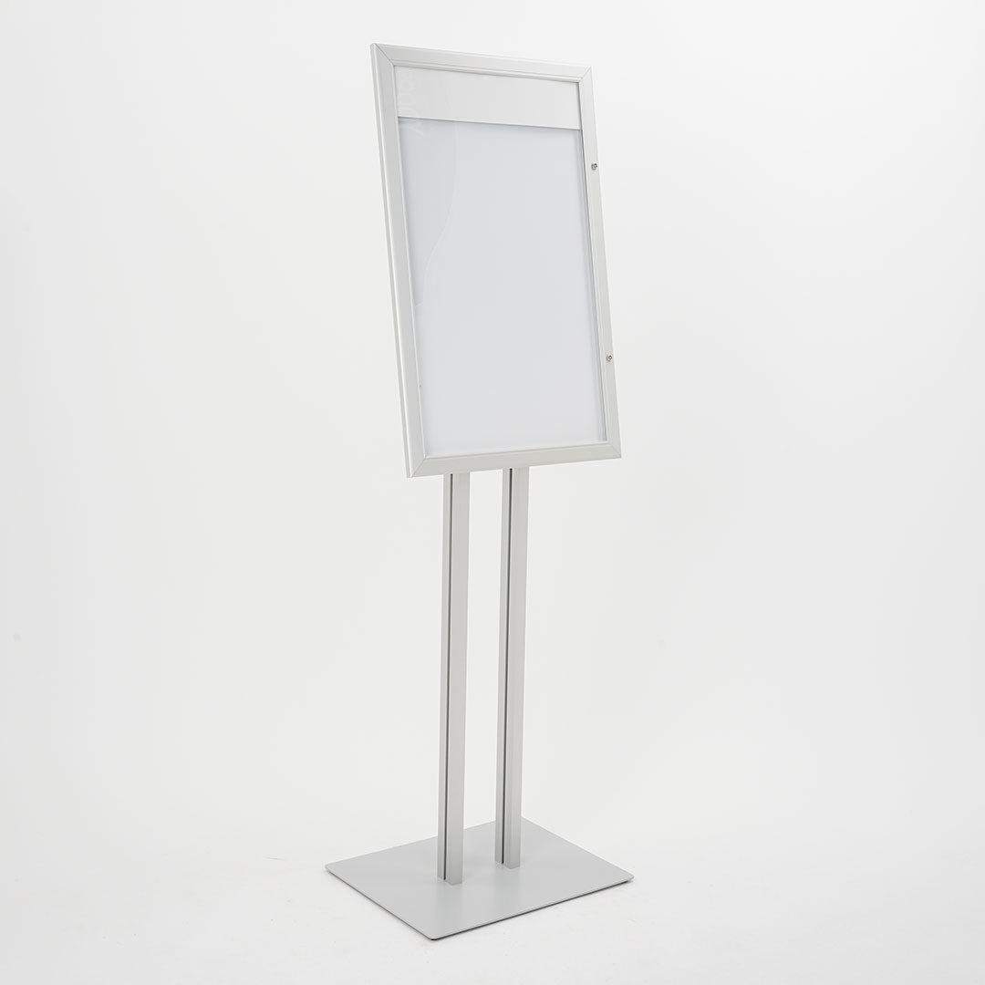 Espositore a Leggio con Piantana 51,4x79 cm in Alluminio Porta Menù Silver