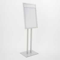 Espositore a Leggio con Piantana 51,4x79 cm in Alluminio Porta Menù Silver