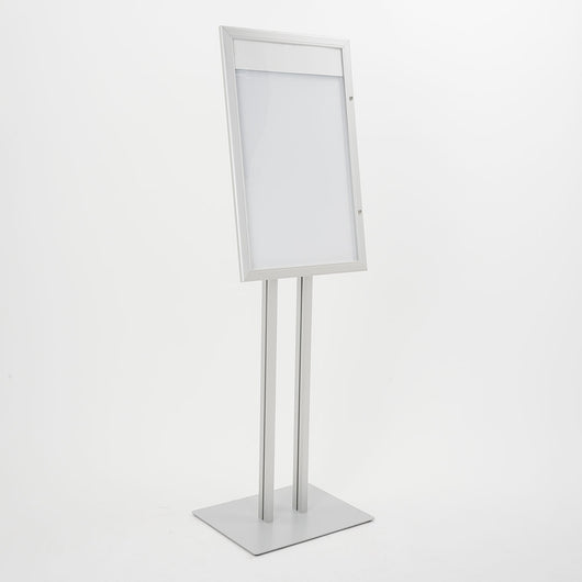 Espositore a Leggio con Piantana 51,4x79 cm in Alluminio Porta Menù Silver