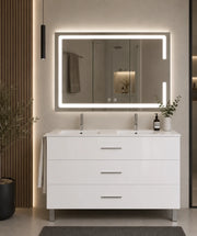 Mobile bagno con lavabo ORIGENBATH RIBERA senza specchio 120x45 cm doppio lavabo bianco