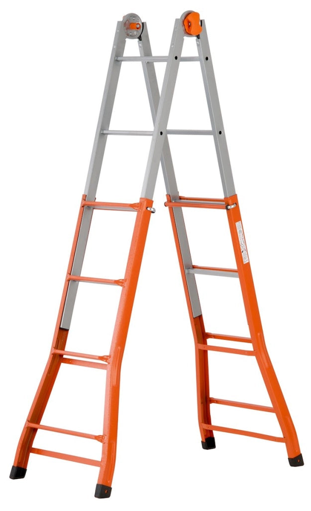 Scala Telescopica in Acciaio Media Gradini N°4+4 H Max Cm 376 Gierre