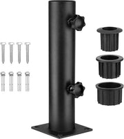 Parasole per esterni con base in acciaio regolabile - 3 anelli di transizione in PVC - base parasole per pavimenti in legno - pavimenti in cemento - balcone - terrazza