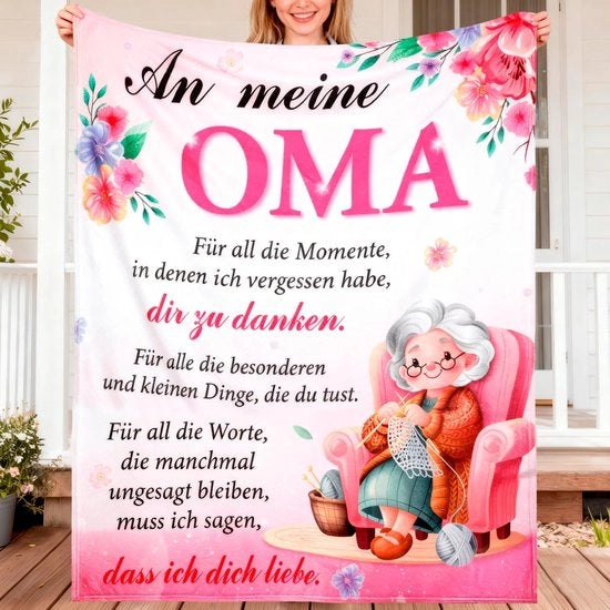 Coperta di Consolazione per Nonna con Messaggio Caldo del Cuore