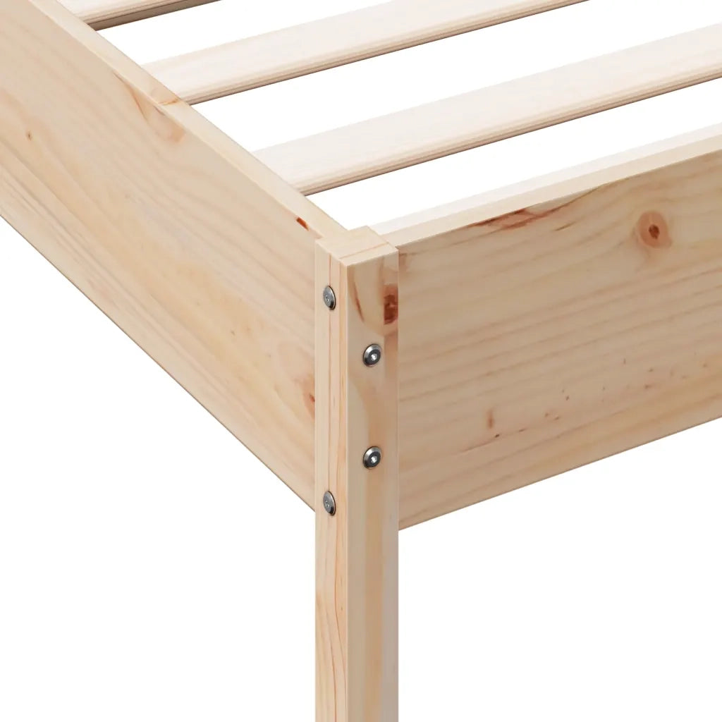 Letto senza Materasso-Struttura Letto 75x190 cm in Legno Massello Pino 568647