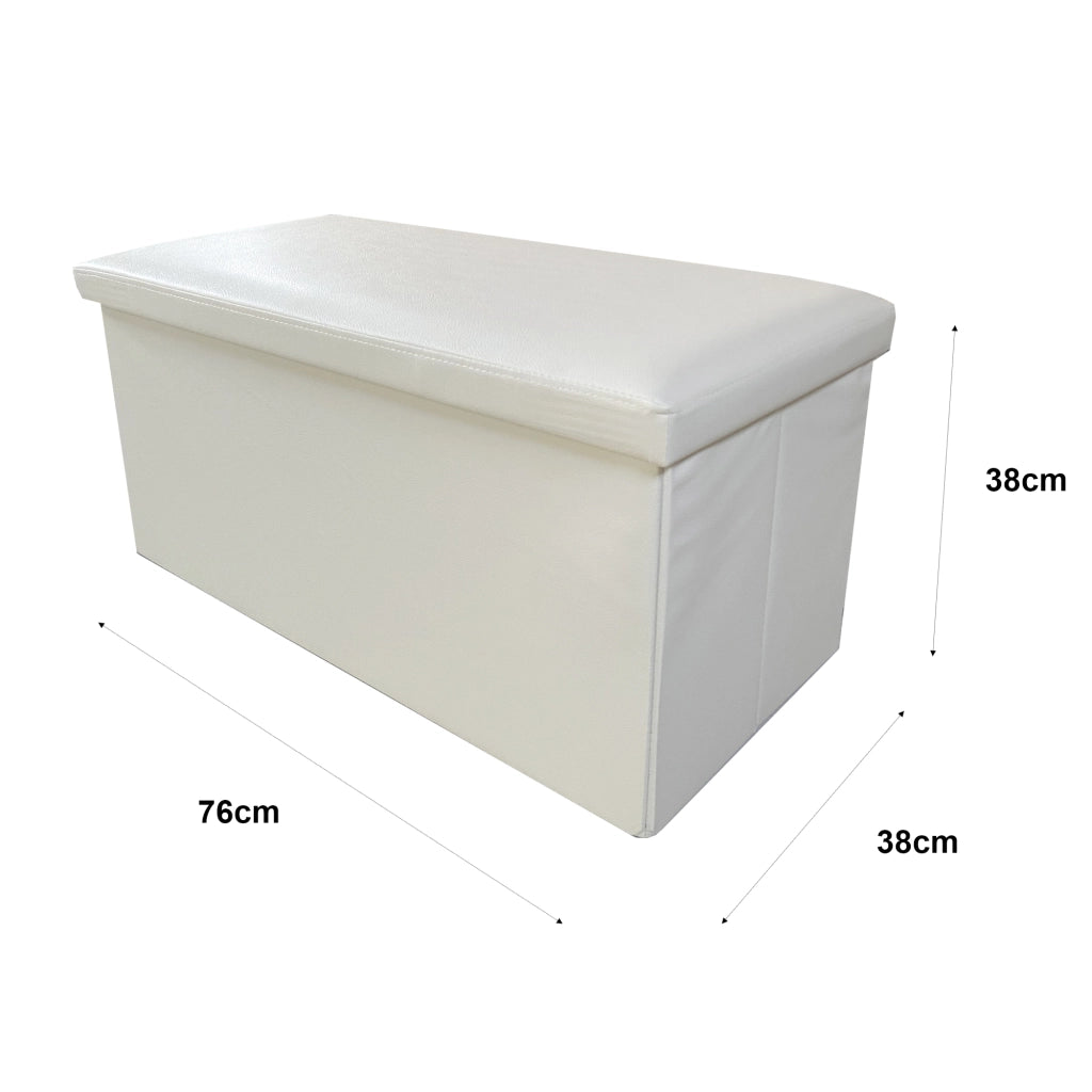 Puff Ottomano rettangolare pieghevole in similpelle 76x38x38 cm | Nyana Casa | Stile ottomano | Similpelle resistente | Nero, grigio e beige