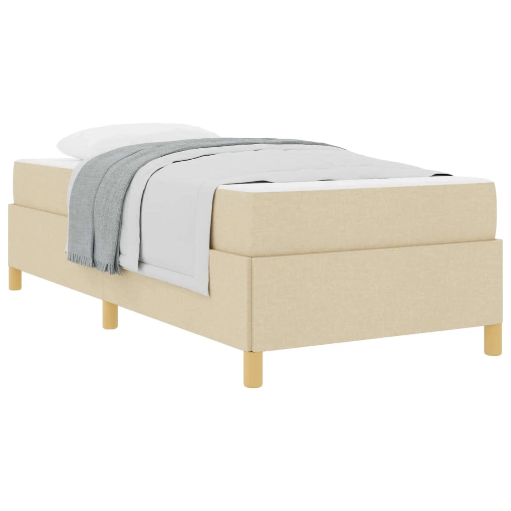Struttura del letto con materasso Crema 90 x 200 cm Tessuto