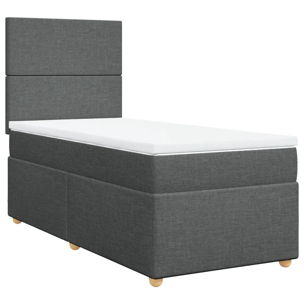 Giroletto a Molle con Materasso Grigio Scuro 90x190 cm Tessuto 3291129