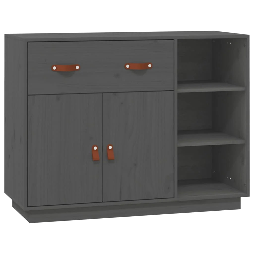 Buffet credenza cassettiera armadio mobile contenitore organizer per cucina soggiorno salotto 98,5 x 40 x 75 cm legno massello di pino grigio 02_0031811