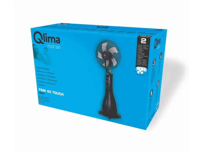 Ventilatore nebulizzatore Qlima FSM 40 Touch colore nero con telecomando