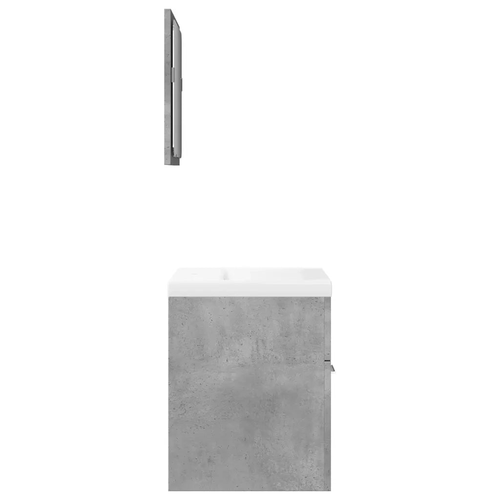 Set Mobili da Bagno 3 pz Grigio Cemento in Legno Multistrato 3324861
