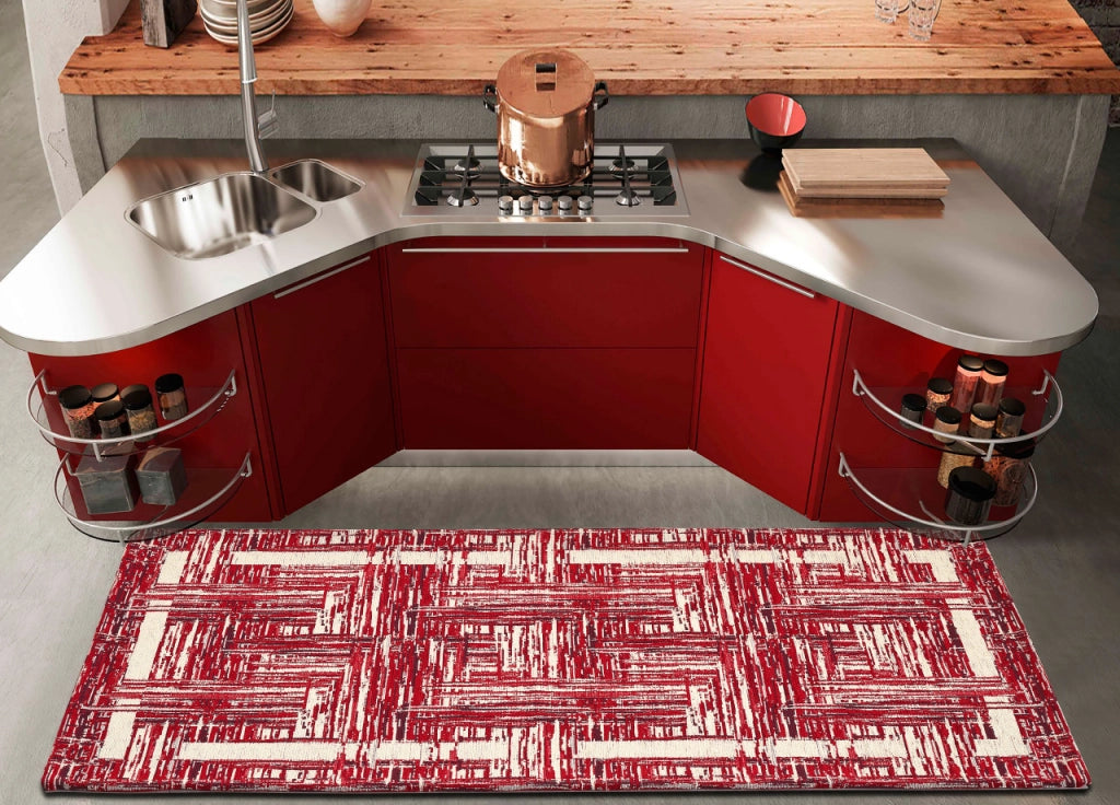 Tappeto Passatoia Cucina Corsia Retro Antiscivolo Disegno Bangkok By Suardi - 55x80 - Verde