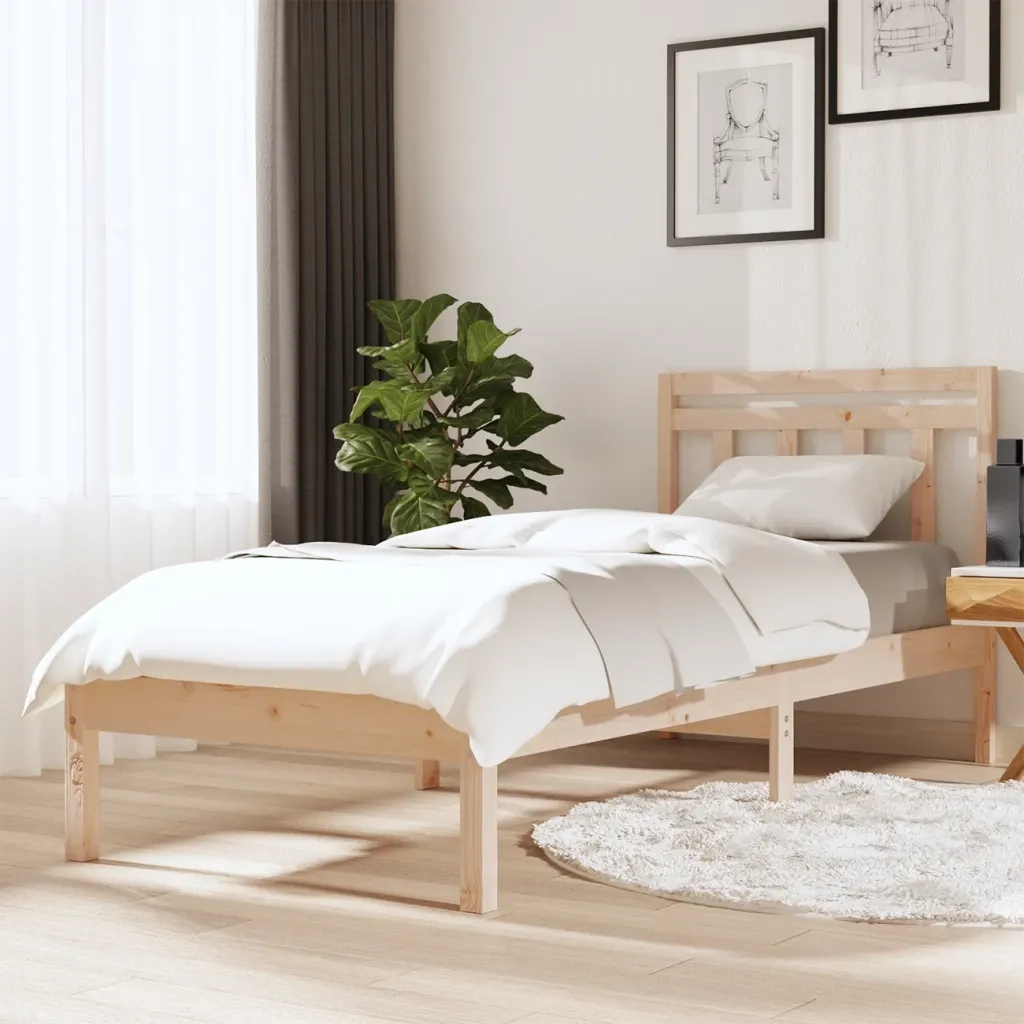 Giroletto-Struttura Letto 75x190 cm Small Single in Legno Massello 282358