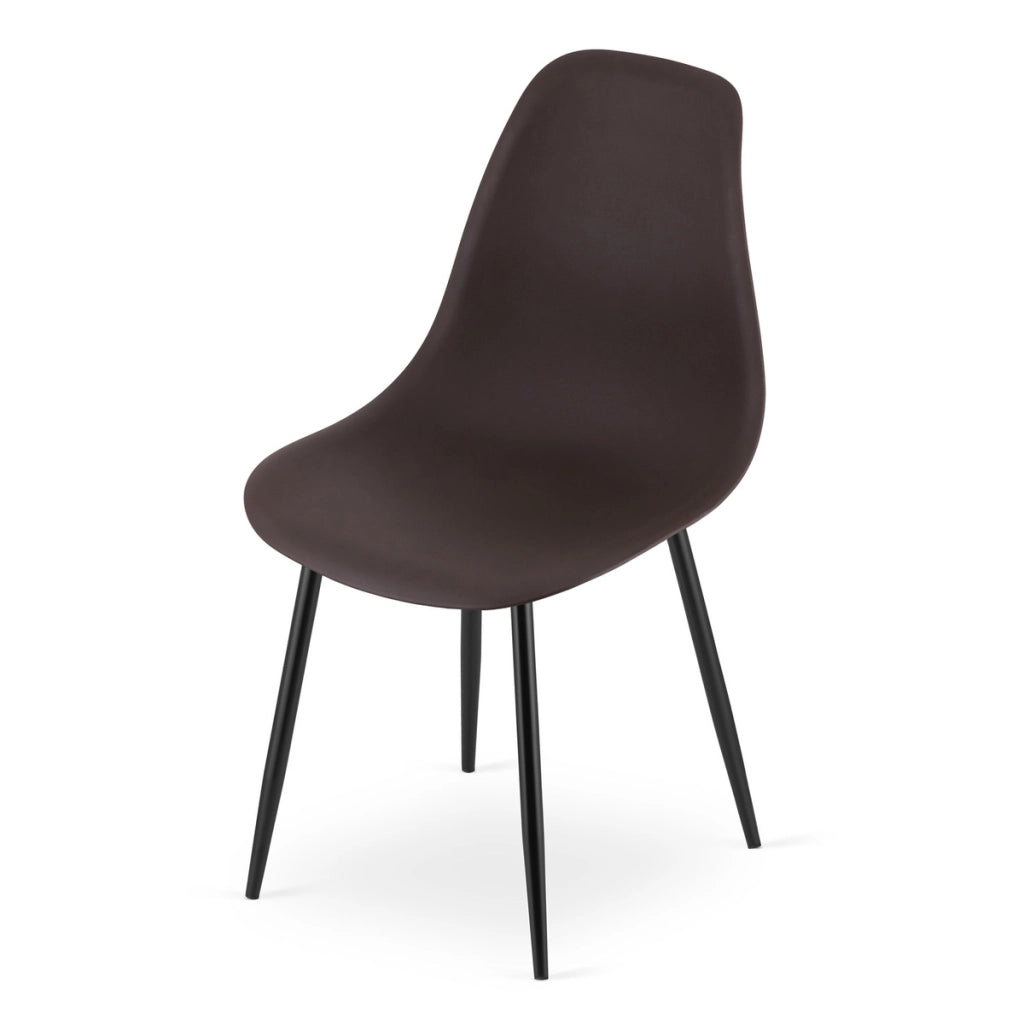 Set di 2 sedie moderne Wat color caffè e gambe nere