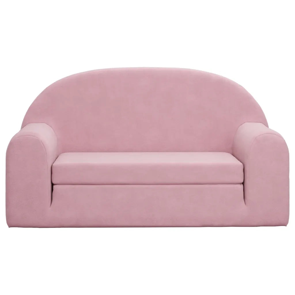 Divano letto | Sof¨¤ letto | Letto singolo per Bambini a 2 Posti Rosa in Morbido Peluche