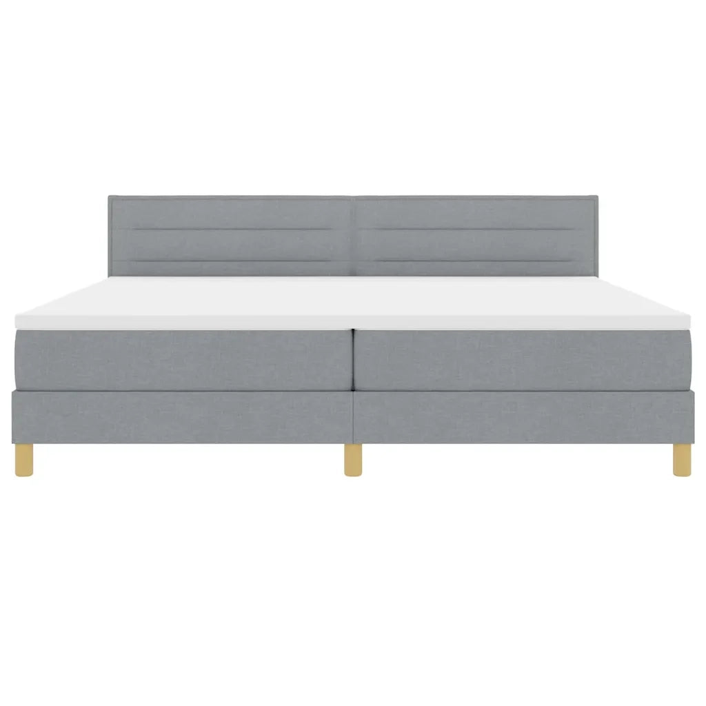 Letto a Sorgente LED Grigio chiaro 200 x 200 cm Tessuto 3342387