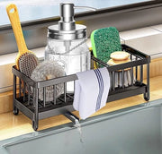 Organizzatore per Spugne della Cucina, 304 Acciaio Inossidabile, Supporto per Spugne con Lavello con Scatola di Scarico Rimovibile e Scarico