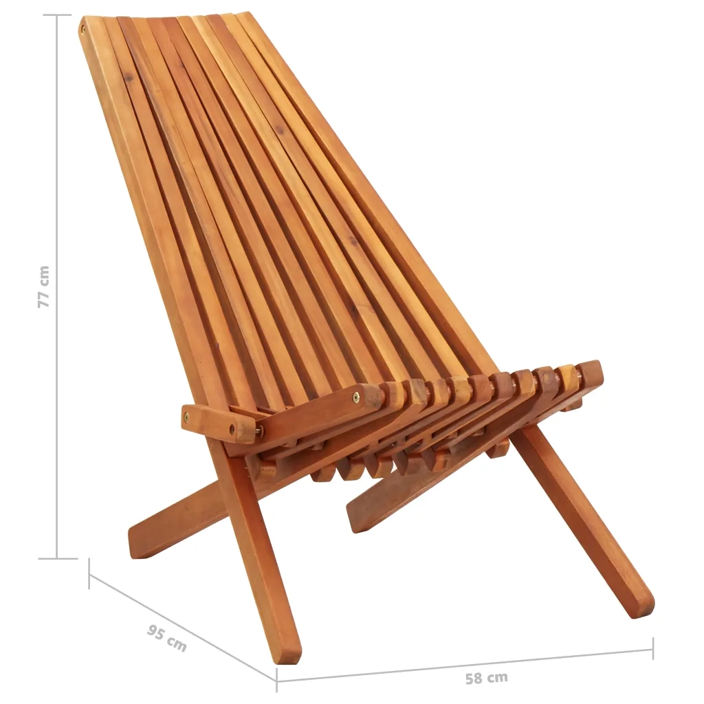 Sedie da Giardino Pieghevoli 2 pz in Legno Massello d'Acacia 45975