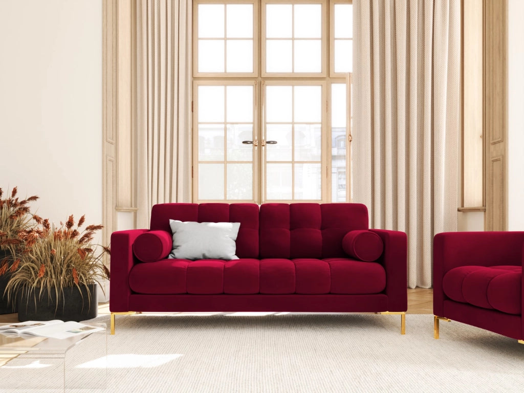 Cosmopolitan Design - Divano "Bali" 2 posti in velluto rosso 