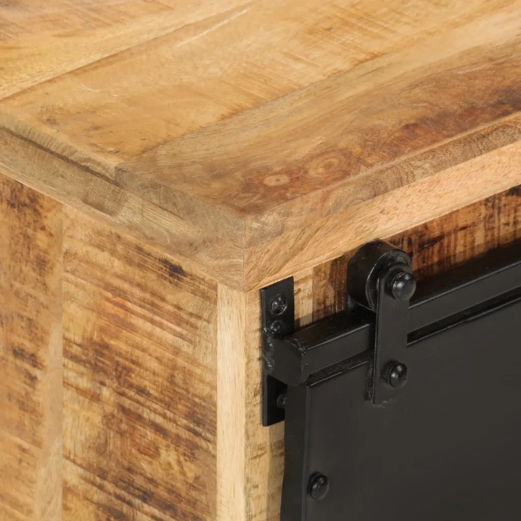 Credenza 80x30x55 cm in Legno Grezzo Massello di Mango