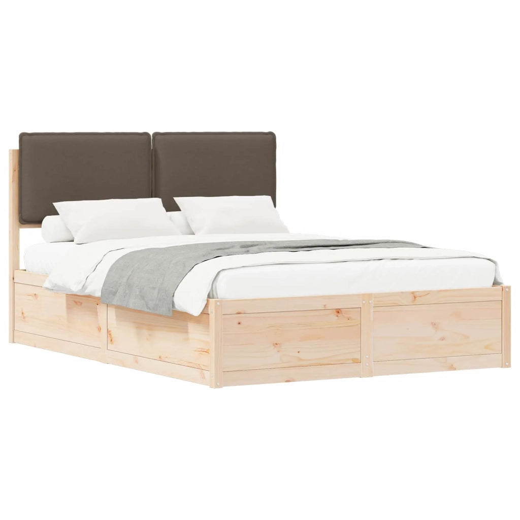 Letto con Testiera Rivestita Talpa 135 x 190 cm Pino massello 3398137