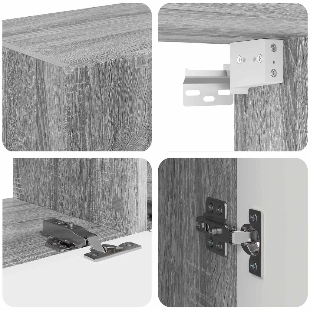 Set mobile TV 4 pcs Grigio Sonoma Legno multistrato