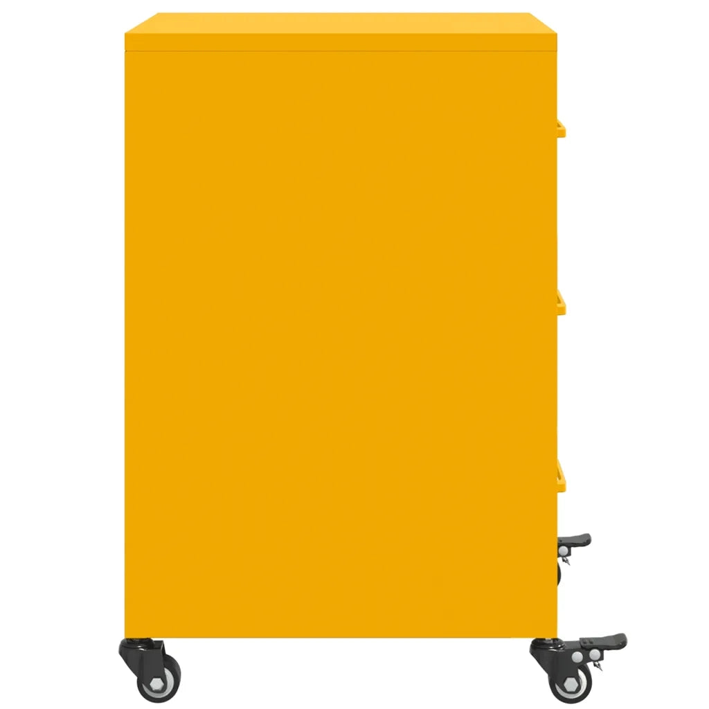 Comodino Giallo Senape 36x39x59 cm in Acciaio 846731
