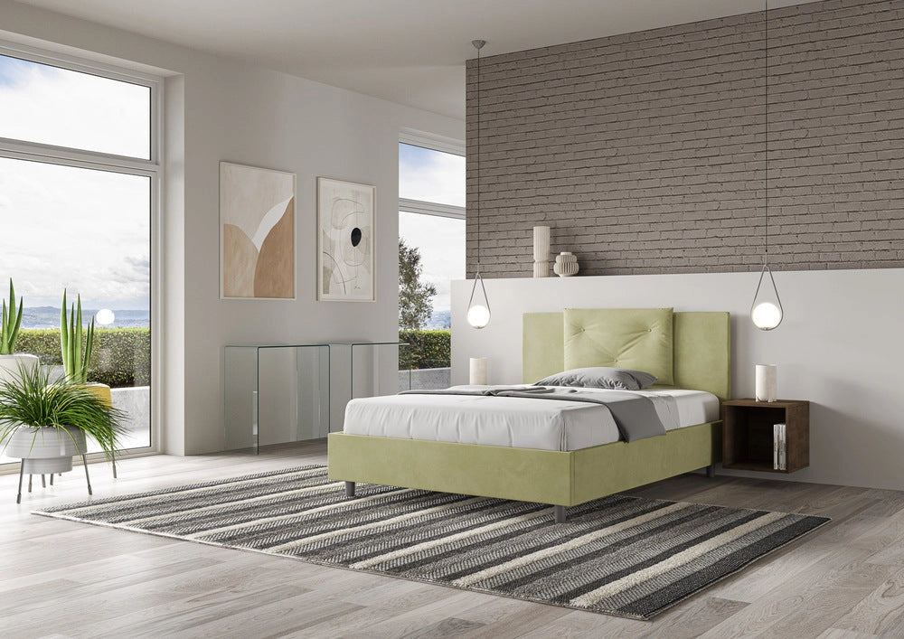 Letto Matrimoniale 160x190 cm con Rete Appia Tè Verde