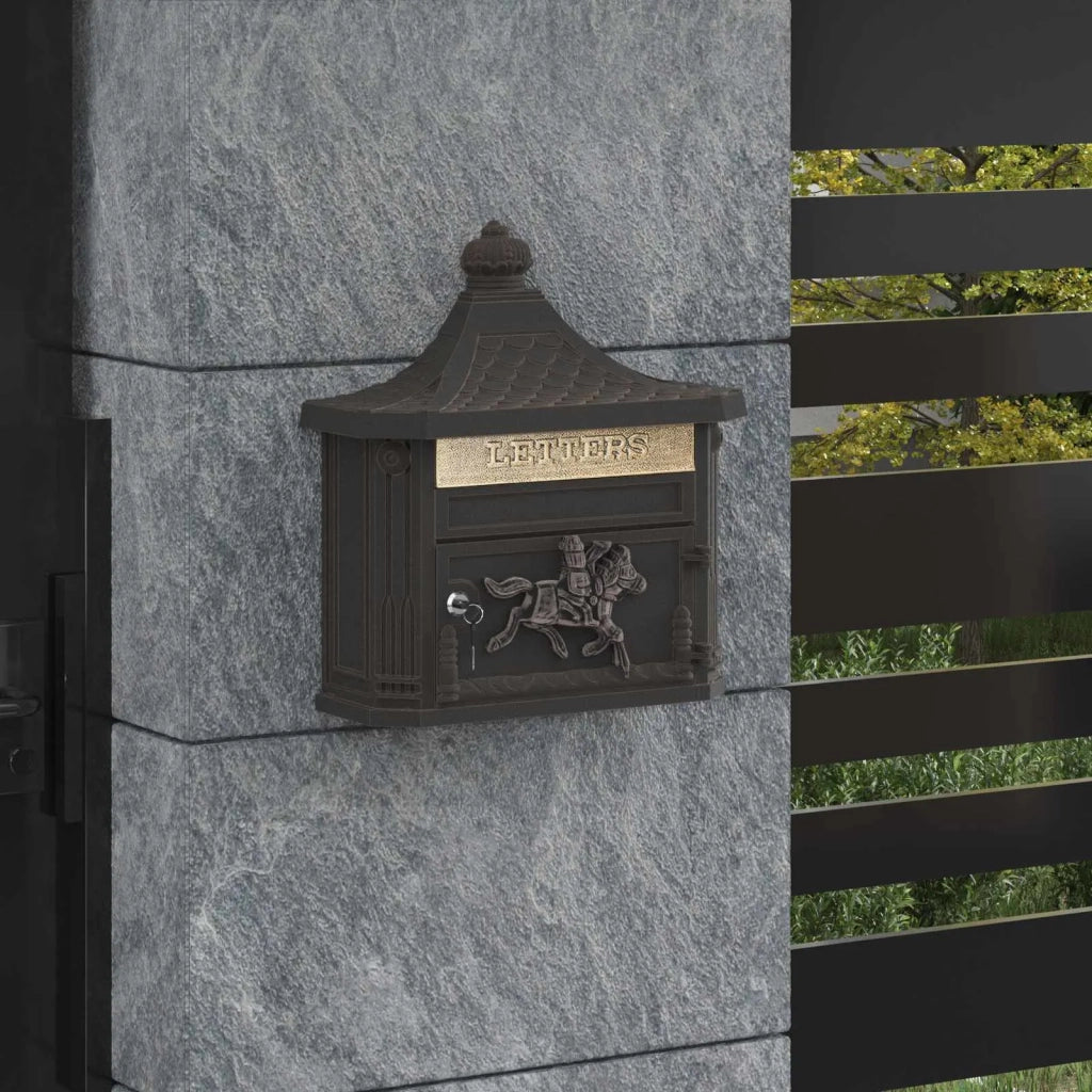 Cassetta Postale da Muro con porta Bronzo 40,5 x 16 x 45 cm 42023503