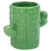 Portapenne cactus in ceramica verde 13,5x7,8x11h