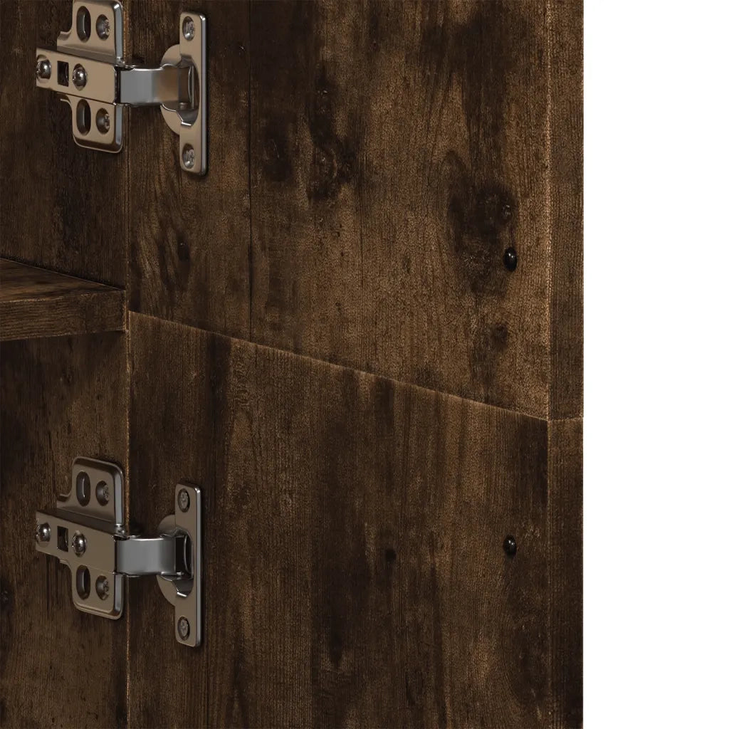 Credenza-Buffet-Armadio da cucina Rovere Fumo 70x35x180 cm in Legno Multistrato
