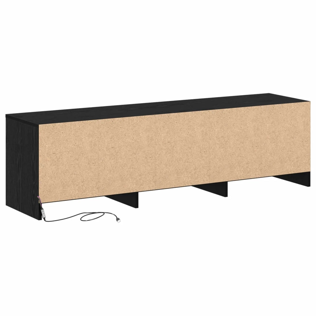 Mobile TV Rovere Nero 140 x 34 x 40 cm Legno multistrato 8006558