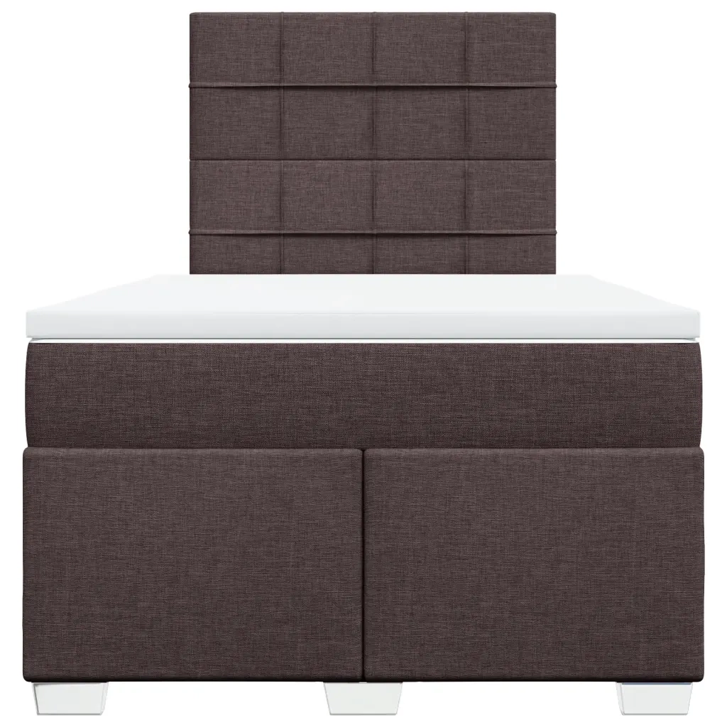 vidaXL Giroletto a Molle con Materasso Marrone Scuro 120x190cm Tessuto