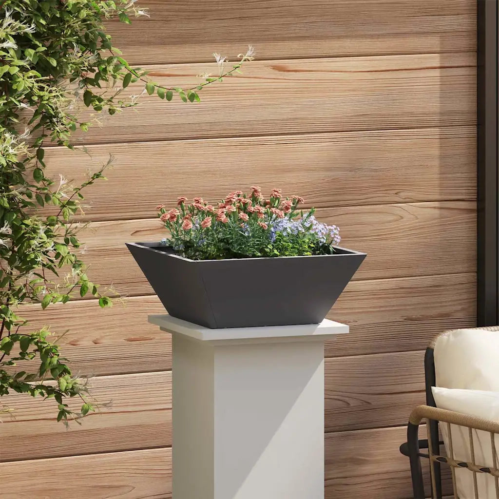 Vaso da giardino Nero 40 x 40 x 15 cm Acciaio laminato a freddo 873810
